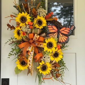 Sunflower and Butterfly Wreath